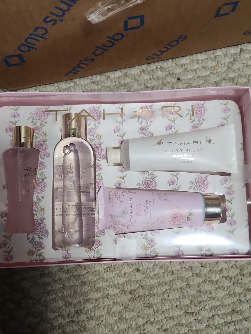 Tahari Peony Blush Bath & Body Set — Pink and Gold Accents